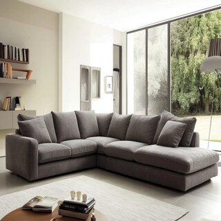 Contemporary Living Room Design with L-Shape Sectional Sofa